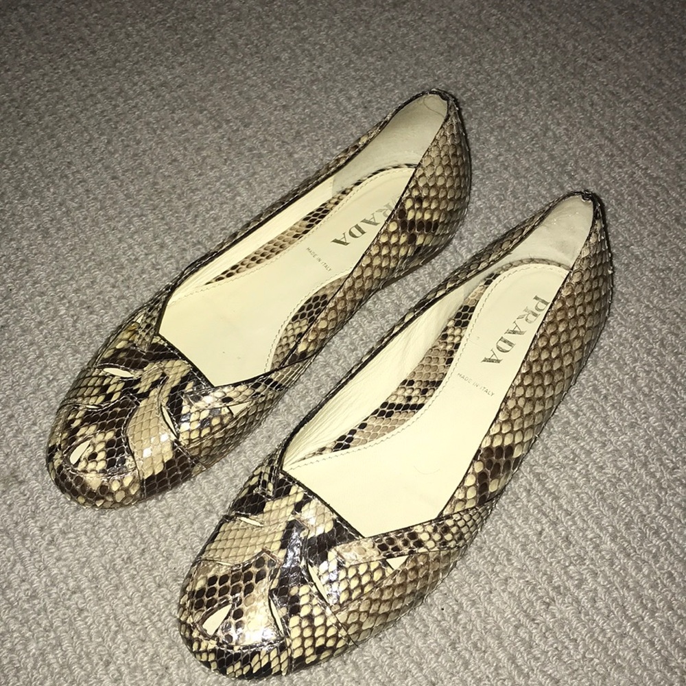 Prada snakeskin flats